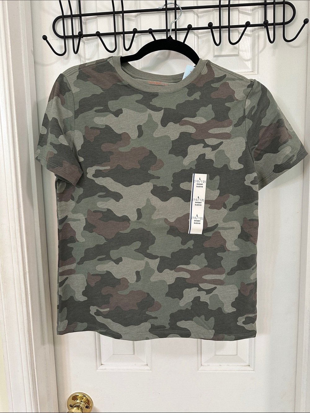 Cat & Jack Boys' Short Sleeve Camouflage Tee - Olive Green